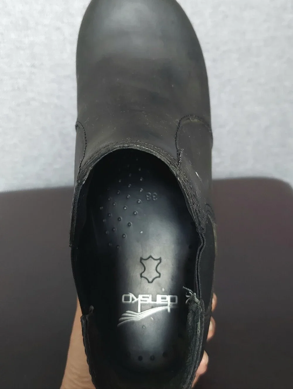 Dansko Frankie Rocker Botton Black Leather Chelsea Ankle Boots Women 38 (US 7.5)
